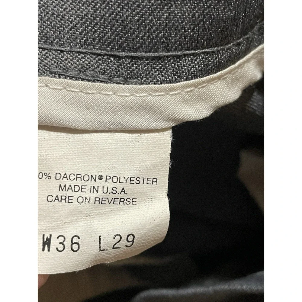 Vintage Levi's Action Slacks 36 X 26 Charcoal Gray Dress Pants USA Polyester